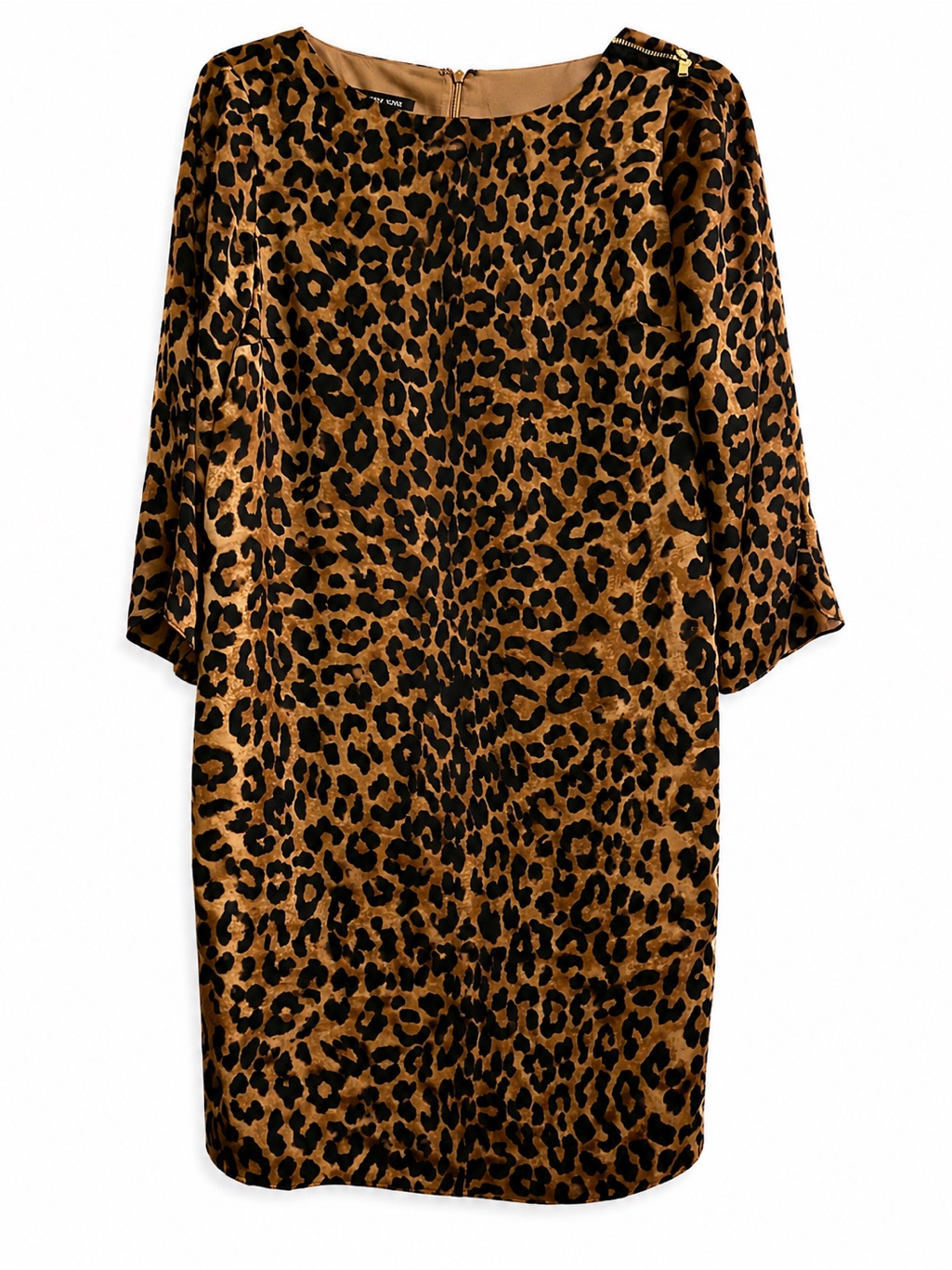 Leopard Print Shift Dress - Black & Brown